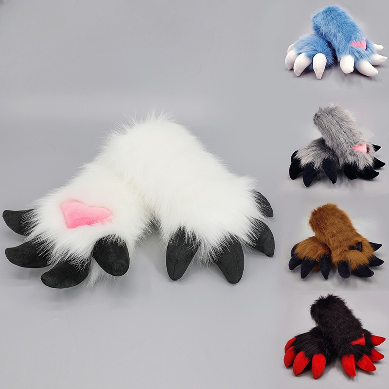 Cosplay Material For Prop - Handmade Fursuit Dragon Claw Gloves Soft