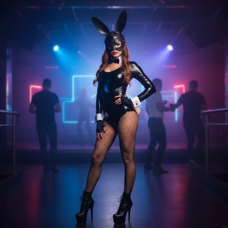Easy Cosplay Prop - Soft PU Leather Rabbit Ears Mask