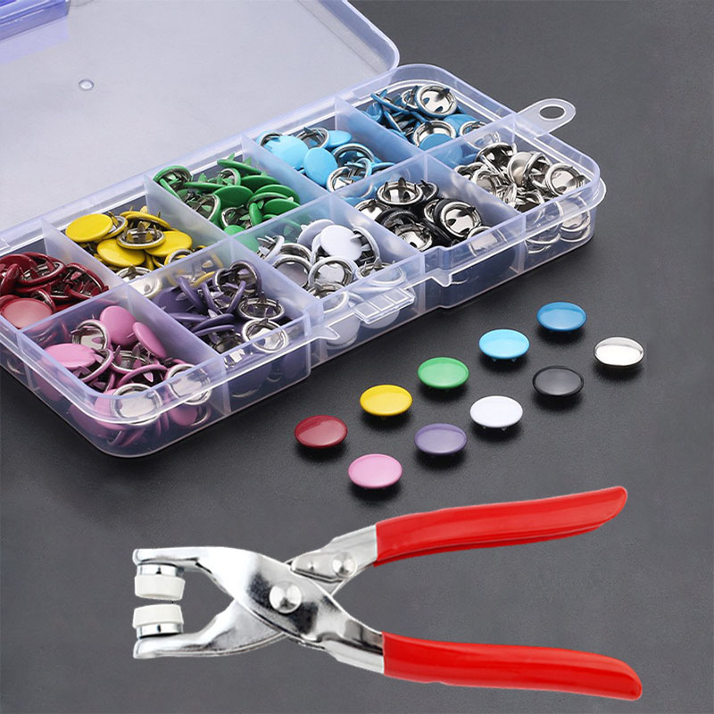 Snap Fastener Set - 50/100 Metal Prong Snap Button Hollow