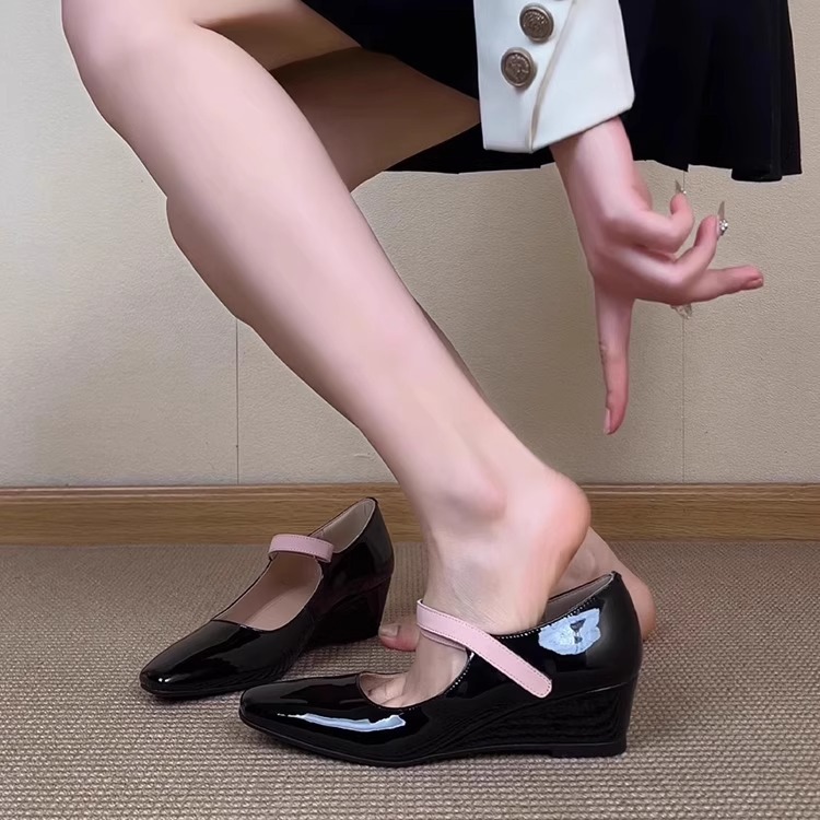 Women's Wedge Square Toe Shall - Velcro Hook Loop 评论和价格