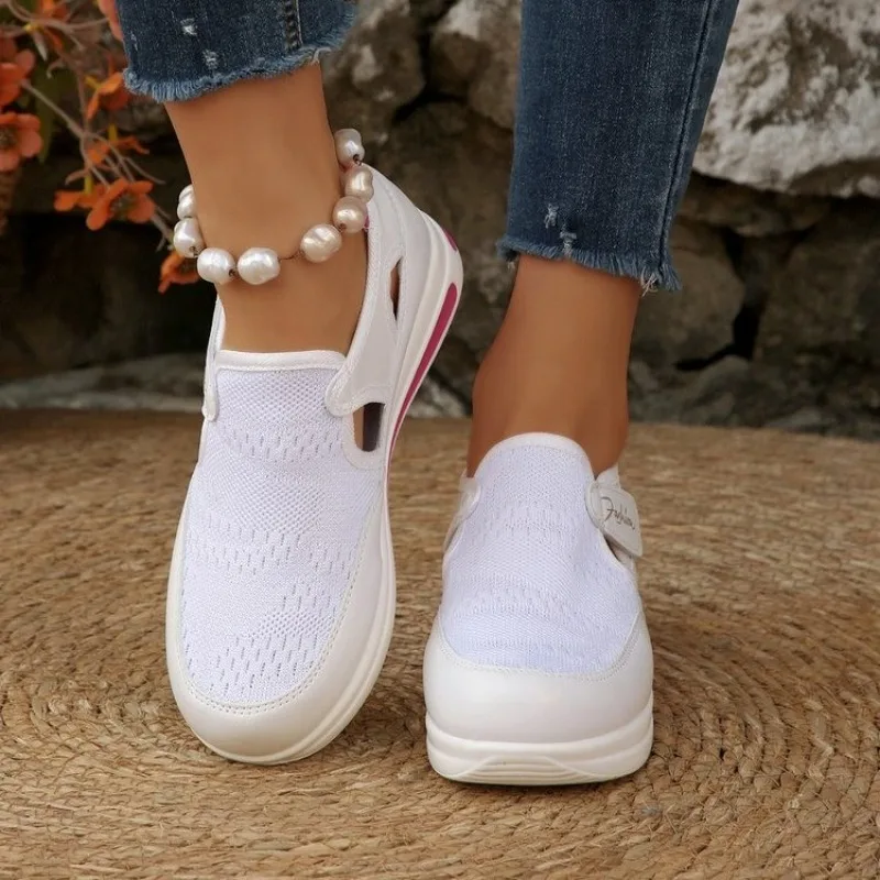 Women Platform Slip on Sneaker - Velcro Hook Loop 评论和价格