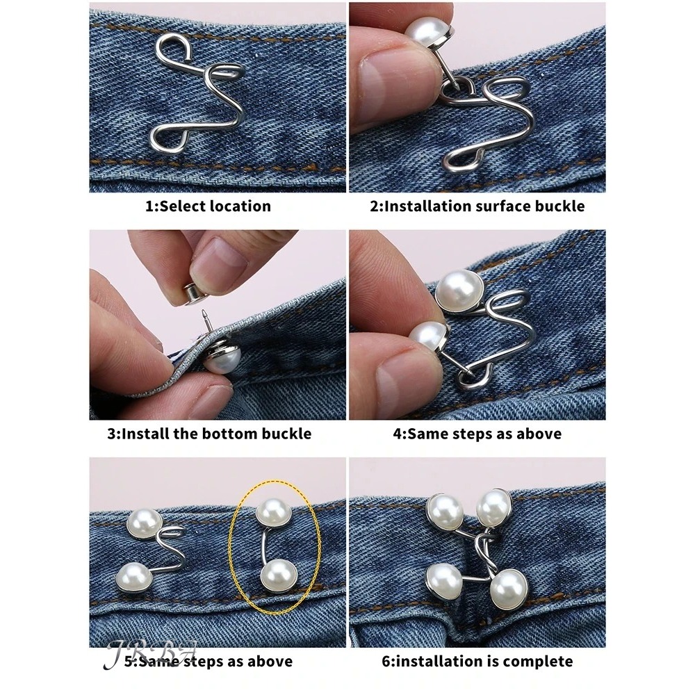 2pcs Adjustable Metal Jeans Wa - Snap Fastener Set 评论和价格