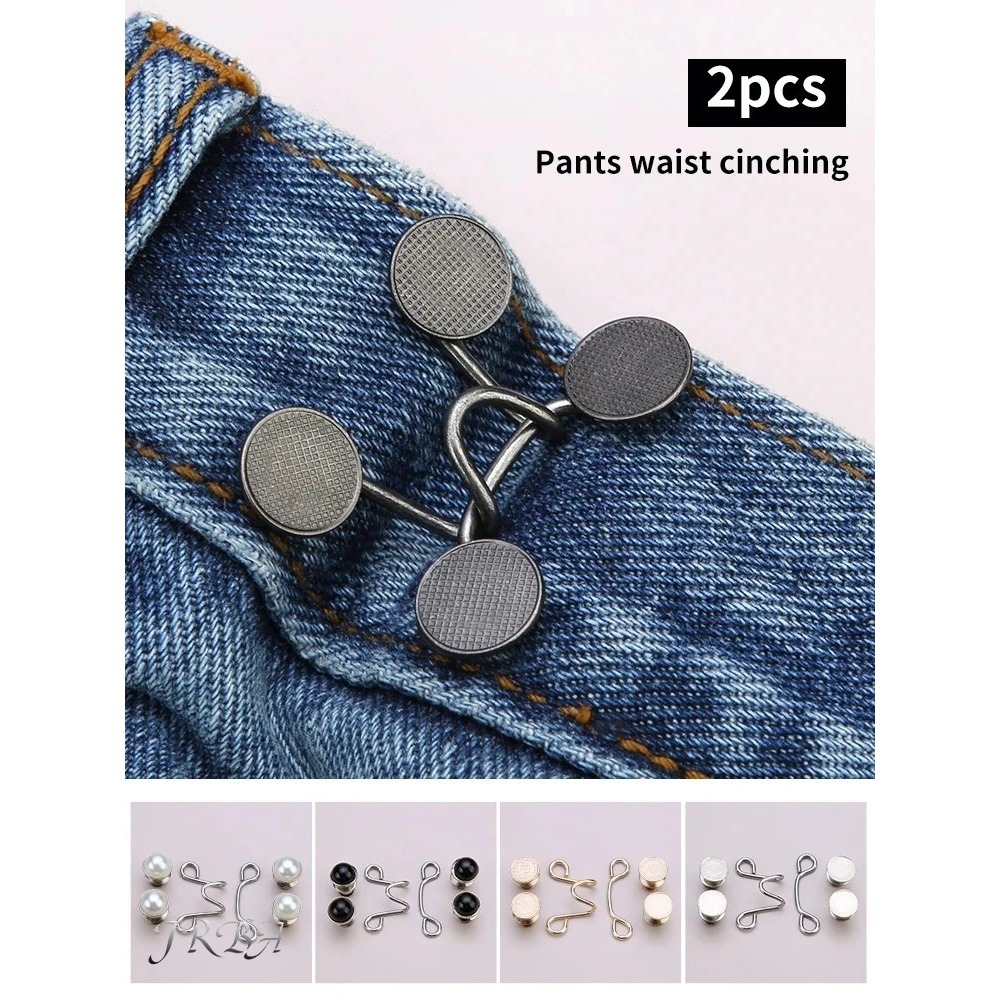 2pcs Adjustable Metal Jeans Wa - Snap Fastener Set 评论和价格