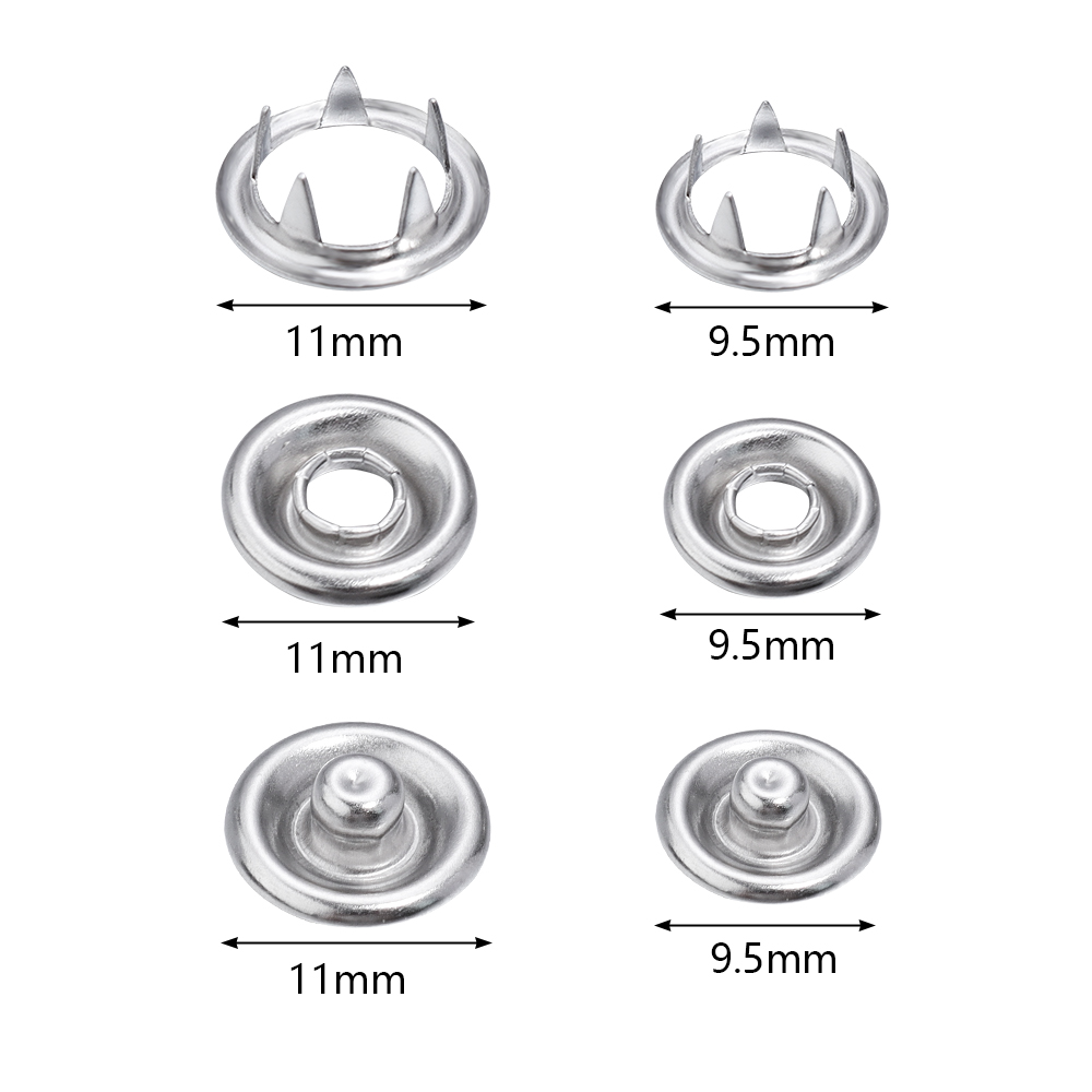 50sets 7.5/9.5/11mm Stainless  - Snap Fastener Set 评论和价格