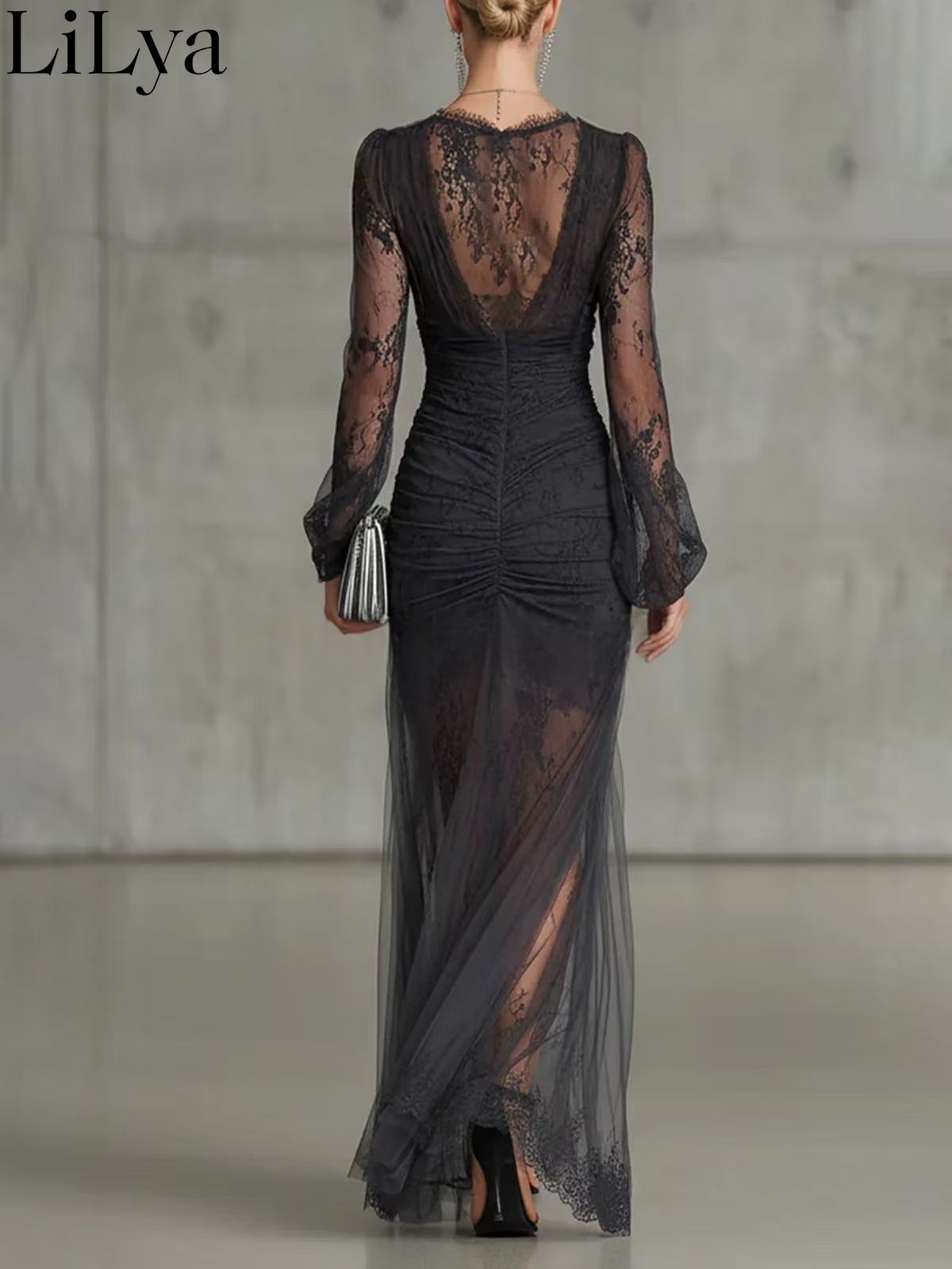 Black Lace Evening Dress Woman - Briar Cosplay Prop 评论和价格