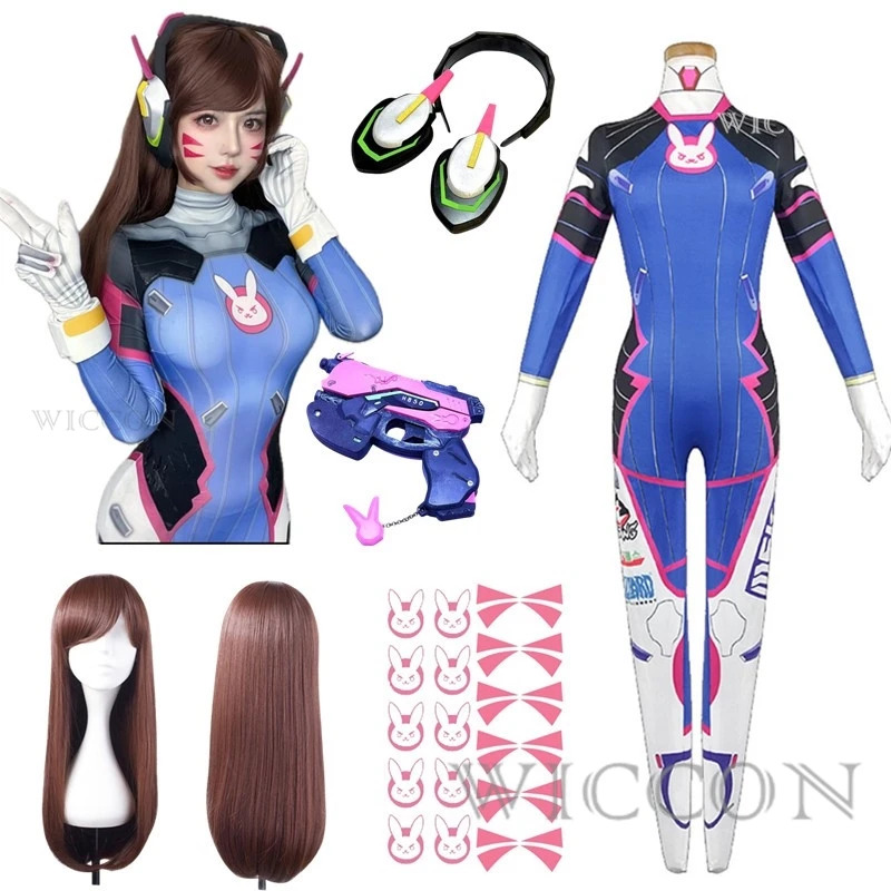 2025 11 Anime Woman Jumpsuit T - Dva Cosplay Prop 评论和价格