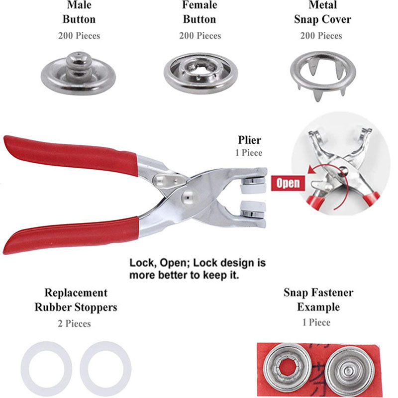 50/100 Metal Prong Snap Button - Snap Fastener Set 评论和价格